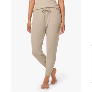Ribbed Drawstring Jogger Pants - Taupe